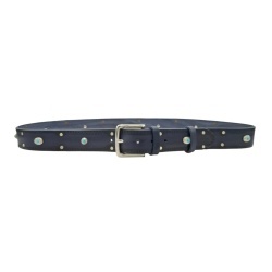 CINTURA UOMO 4 CM IN CUOIO DI TORO RICAMATO SANTORINI ORIONE BELTS ARTIGIANALE MADE IN ITALY - Img 3