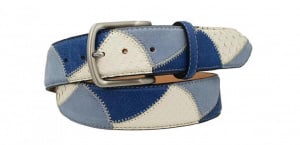 CINTURA UOMO 4 CM PATCHWORK ORIONE BELTS IN PITONE-STRUZZO-CAMOSCIO ARTIGIANALE MADE IN ITALY