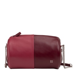 DUDU Borsa Donna Cilindrica in Pelle, Borsa a Tracolla con Catena e Pelle, Borsa a Cilindro Piccola Fashion Elegante con Cerniera