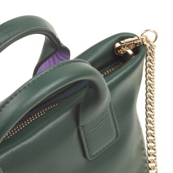 DUDU Borsa Donna Piccola a Tracolla in Vera Pelle, Borsa Mini Bag da Sera Elegante, 22 x 13 cm, Doppi Manici, Tracolla a Catena, Chiusura Zip - Img 4