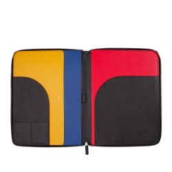 DUDU Cartella Portadocumenti A4 in Pelle Portablocco da Ufficio Cartellina Porta Tablet iPad Multicolore con Zip