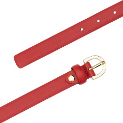 DUDU Cintura da Donna Sottile in Pelle Morbida, H 20mm, Made in Italy, Elegante, Regolabile Accorciabile - Img 2