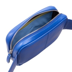 DUDU Marsupio in Pelle Uomo con Cinghia Addominale Regolabile, Marsupio Colorato a Tasca Singola con Cerniera, Porta Cellulare, Borsello da Viaggio, Marsupio da Scooter Moto Bicicletta - Img 4