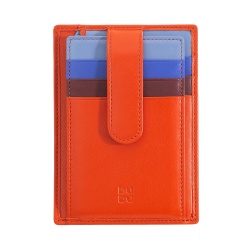 DUDU Porta Carte di Credito in Pelle Multicolore Sottile Slim Uomo Donna con 9 Slot e Chiusura di Sicurezza