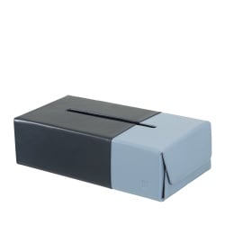 DUDU Porta Fazzoletti in Vera Pelle Nappa Bicolore – Elegante Design da Tavolo per Casa, Ufficio o Studio – Stile Moderno