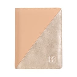 DUDU Portafoglio Donna Piccolo di Pelle Colorata Porta Carte e Tessere con Portamonete Zip e Bottone