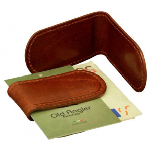 FERMASOLDI IN PELLE CON CALAMITA OLD ANGLER FIRENZE