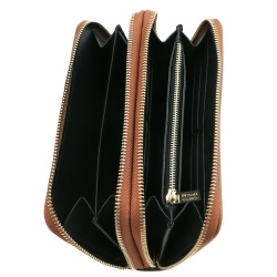 Gaia - Portafogli in pelle con doppia zip around - Img 4