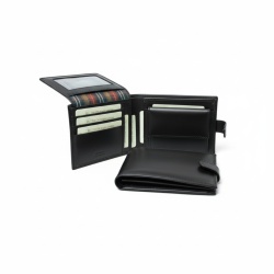 Leather Bifold Wallet - Black with RFID - Img 2