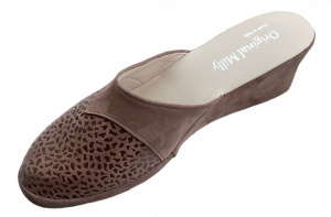 PANTOFOLA DONNA MILLY IN CAMOSCIO ARTIGIANALE MADE IN ITALY - Img 4