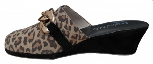 PANTOFOLA DONNA MILLY IN CAMOSCIO STAMPA LEOPARDO ARTIGIANALE MADE IN ITALY - Img 4