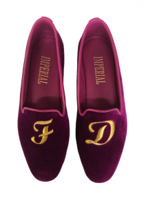 PANTOFOLE DONNA CHIUSE IN VELLUTO IMPERIAL PERSONALIZZABILI CON INIZIALI MADE IN ITALY