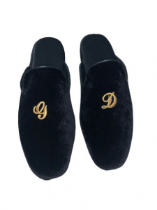 PANTOFOLE DONNA IN VELLUTO GEDA PERSONALIZZABILI CON INIZIALI MADE IN ITALY - Img 2
