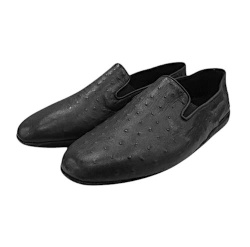 PANTOFOLE UOMO CHIUSE IN PELLE DI STRUZZO GEDA MADE IN ITALY - Img 2