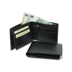Portafoglio in pelle con porta monete e RFID - marrone - Img 2