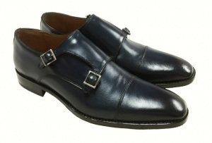 SCARPE LUSSO UOMO STRINGATE IN PELLE CON FIBBIE GAROFALO GIANBATTISTA ARTIGIANALI MADE IN ITALY - Img 2