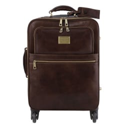 TL Voyager - Trolley verticale in pelle con 4 ruote