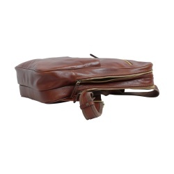Zaino in pelle con facia per trolley-Marrone - Img 4