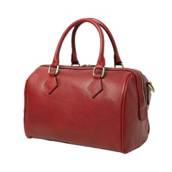 Bauletto due manici in pelle - rosso - Img 5
