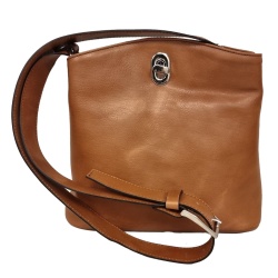 BORSA A SECCHIELLO IN PELLE-TEAK