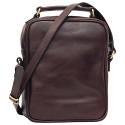 Borsa a tracolla con tasca frontale. Marrone Scuro - Img 3