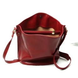Borsa a tracolla in pelle con rosa rossa in pelle - Img 7