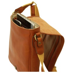 Borsa a tracolla in pelle. Gold - Img 3