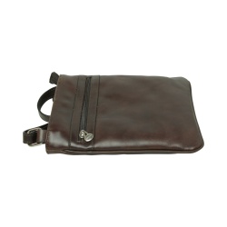Borsa a tracolla in pelle - Marrone scuro - Img 5