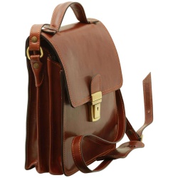 Borsa a tracolla in pelle. Marrone - Img 4
