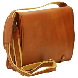 Borsa Messenger in in vitello nappato. Gold - Img 3