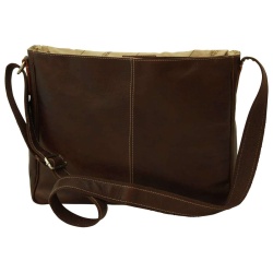Borsa tracolla in pelle. Marrone Scuro - Img 2