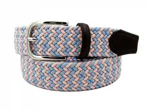 CINTURA UOMO 3,5 CM BICOLORE ELASTICA INTRECCIATA IN TESSUTO ORIONE BELTS ARTIGIANALE MADE IN ITALY
