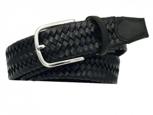 CINTURA UOMO 3,5 CM ELASTICA INTRECCIATA IN CUOIO ORIONE BELTS ARTIGIANALE MADE IN ITALY