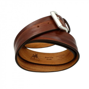 CINTURA UOMO 4 CM IN CUOIO DI TORO ORIONE BELTS ARTIGIANALE MADE IN ITALY - Img 4
