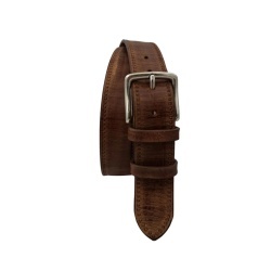 CINTURA UOMO 4 CM IN CUOIO DI TORO SABBIATO DESERT ROSE ORIONE BELTS ARTIGIANALE MADE IN ITALY - Img 2