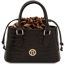 Croque - Borsa a mano in pelle effetto cocco