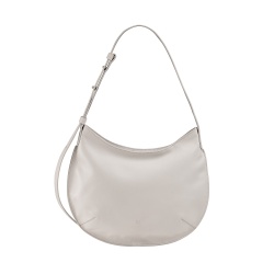 DUDU Borsa a Spalla Morbida Donna Media in Vera Pelle, Borsa Hobo con Spallina Regolabile, Borsetta a Tracolla con Cerniera Zip