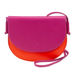 DUDU Borsa a Tracolla Donna Piccola in Pelle, Borsetta Design Sottile Compatta con Chiusura a Bottone, Tracolla Regolabile