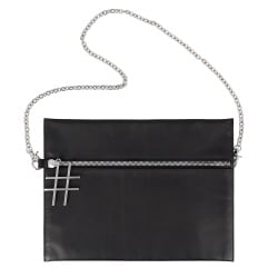 DUDU Borsa a Tracolla Nera Donna in Pelle con Catena Elegante di Design Sottile con Cerniera Zip