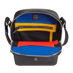 DUDU Borsello Uomo in Vera Pelle Colorato, Borsa a Tracolla Regolabile, Design Piccolo Compatto, Multi Scomparto e Chiusura Zip - Img 4