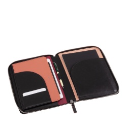 DUDU Cartella Portadocumenti A5 in Vera Pelle da Uomo Donna, Porta Tablet iPad Mini, Portablocchi, Organizer per Blocco Note Quaderno A5 - Img 5