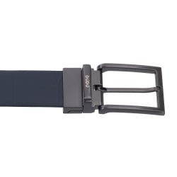 DUDU Cintura Reversibile Uomo in Pelle, Made in Italy, Regolabile e con Fibbia Girevole, Pelle con un Lato Stampato e un Lato Liscio - Img 4