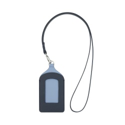 DUDU Porta Badge da Collo in Pelle, con Cordino Staccabile, Porta Pass formato Carta di Credito, Portabadge per Fiere Convegni Ufficio - Img 1