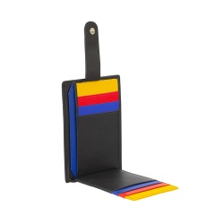 DUDU Porta Carte di Credito in Pelle Multicolore Sottile Slim Uomo Donna con 9 Slot e Chiusura di Sicurezza - Img 3