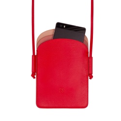 DUDU Porta Cellulare da Collo Donna in Pelle, Doppia Tasca Porta Smartphone, Tasca Porta Tessere, Tracolla Laccio Regolabile - Img 3