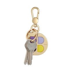 DUDU Portachiavi in Metallo a Forma di D con Inserti in Vera Pelle, Portachiavi Dorato con Moschettone e Anello, Portachiavi per Auto Casa Ufficio - Img 3