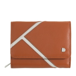 DUDU Portafoglio Donna Compatto in Vera Pelle Nappa – Design Ispirato al Tennis – Portamonete con Cerniera, Tasche Porta Carte e Banconote