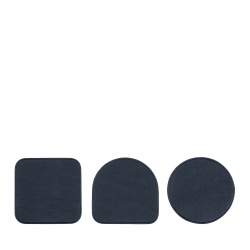 DUDU Set di 3 Sottobicchieri in Morbida Pelle Colorati, Bifacciale Double Face, di Forma Quadrati Rotondi, 9,5x9,5 cm, Design Elegante