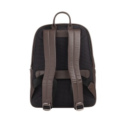 DUDU Zaino in Pelle Uomo Donna Porta PC fino a 15,6” MacBook 16 Pollici, Zaino da Viaggio 20 Litri, Zaino Ufficio Lavoro dal Design Essenziale Elegante - Img 2