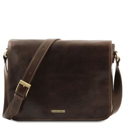 Messenger double - Borsa a tracolla 2 scomparti in pelle